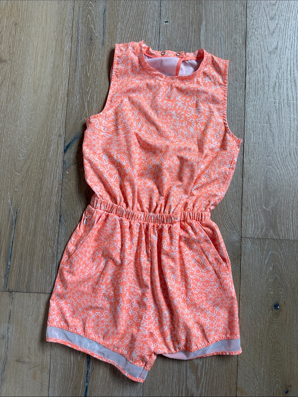 Zella Coral Printed Sleeveless Girls Romper